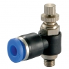 Úhlové škrtící ventily plastové s vnějším závitem do 10 bar